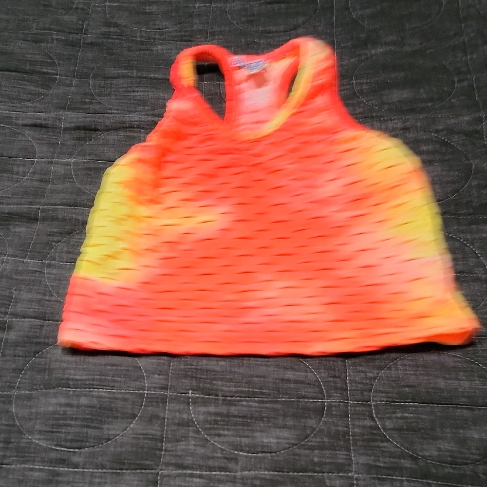Vibrant Orange and Yellow Crop Top